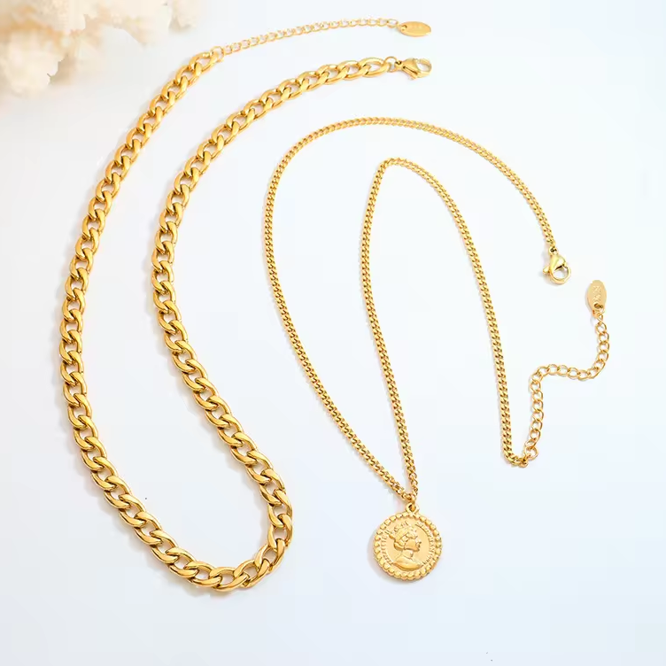 Victorian Coin Gold Layered Necklace
