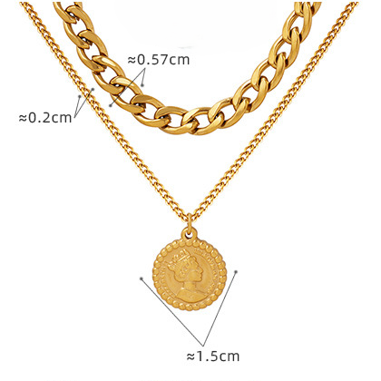 Victorian Coin Gold Layered Necklace